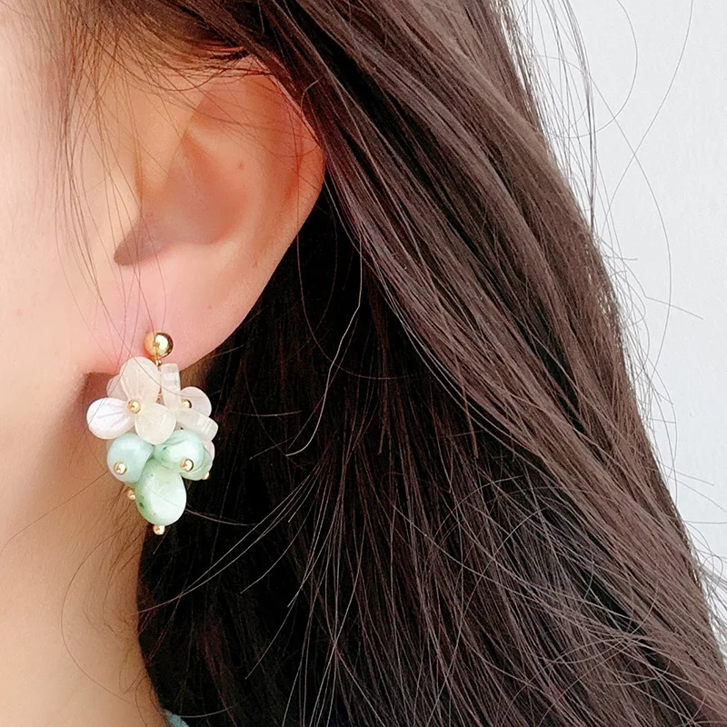 Ожерелье с ванильным лотосом французские крутые серьги из бисера