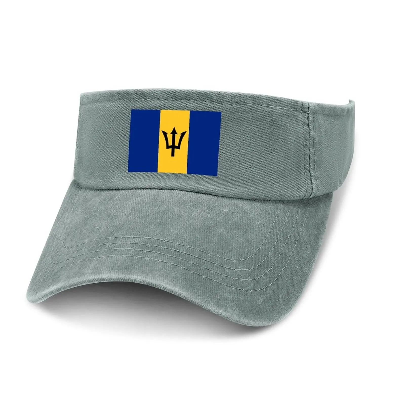 

Barbados Flag Sun Visor Leaky Top Cowboy Hats Mens Womens Customize DIY Cap Sports Baseball Tennis Golf Caps Empty Open Top Hat