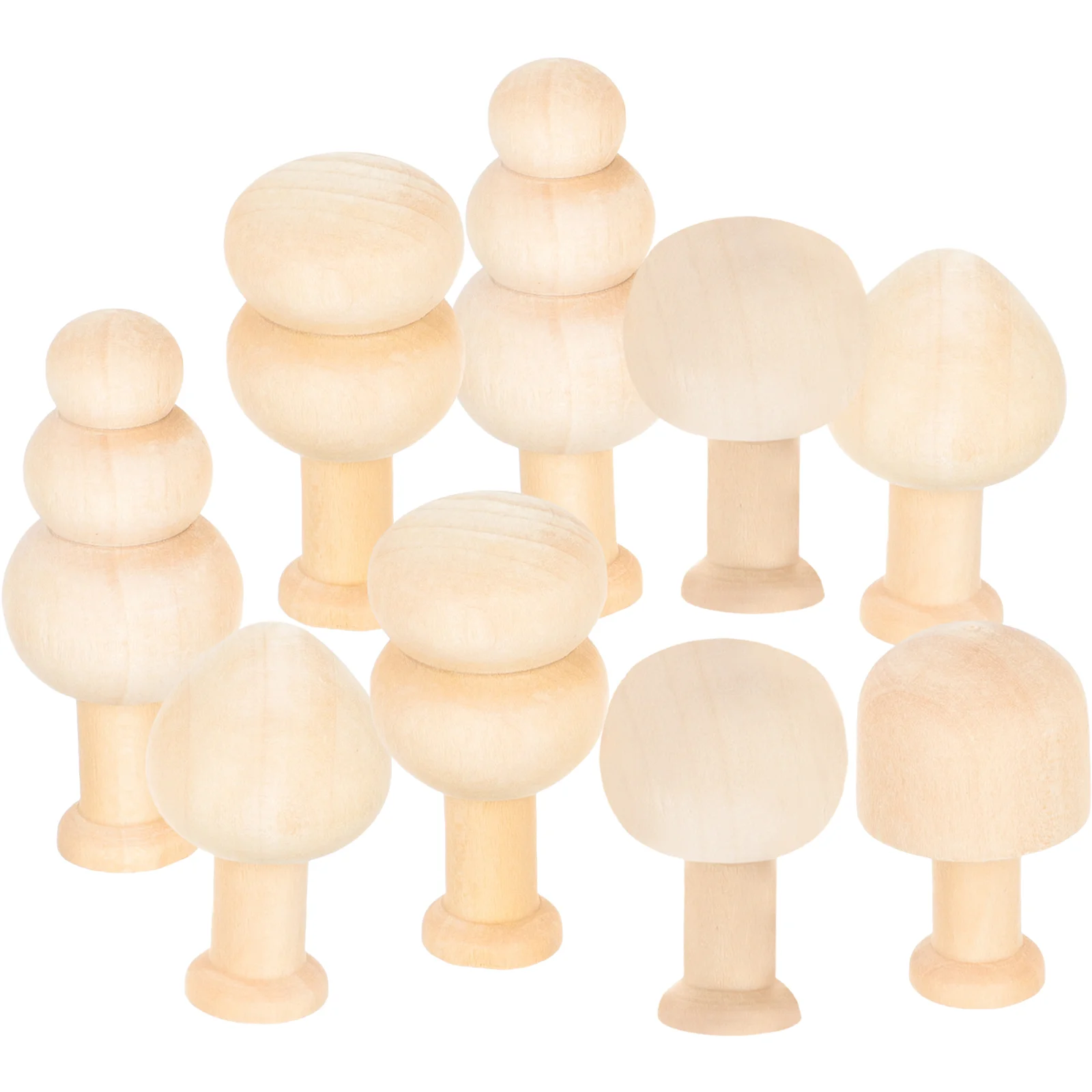 

10 Pcs Painting Plain Mushroom Miniature Children Toys Unpainted Kids Unfinished