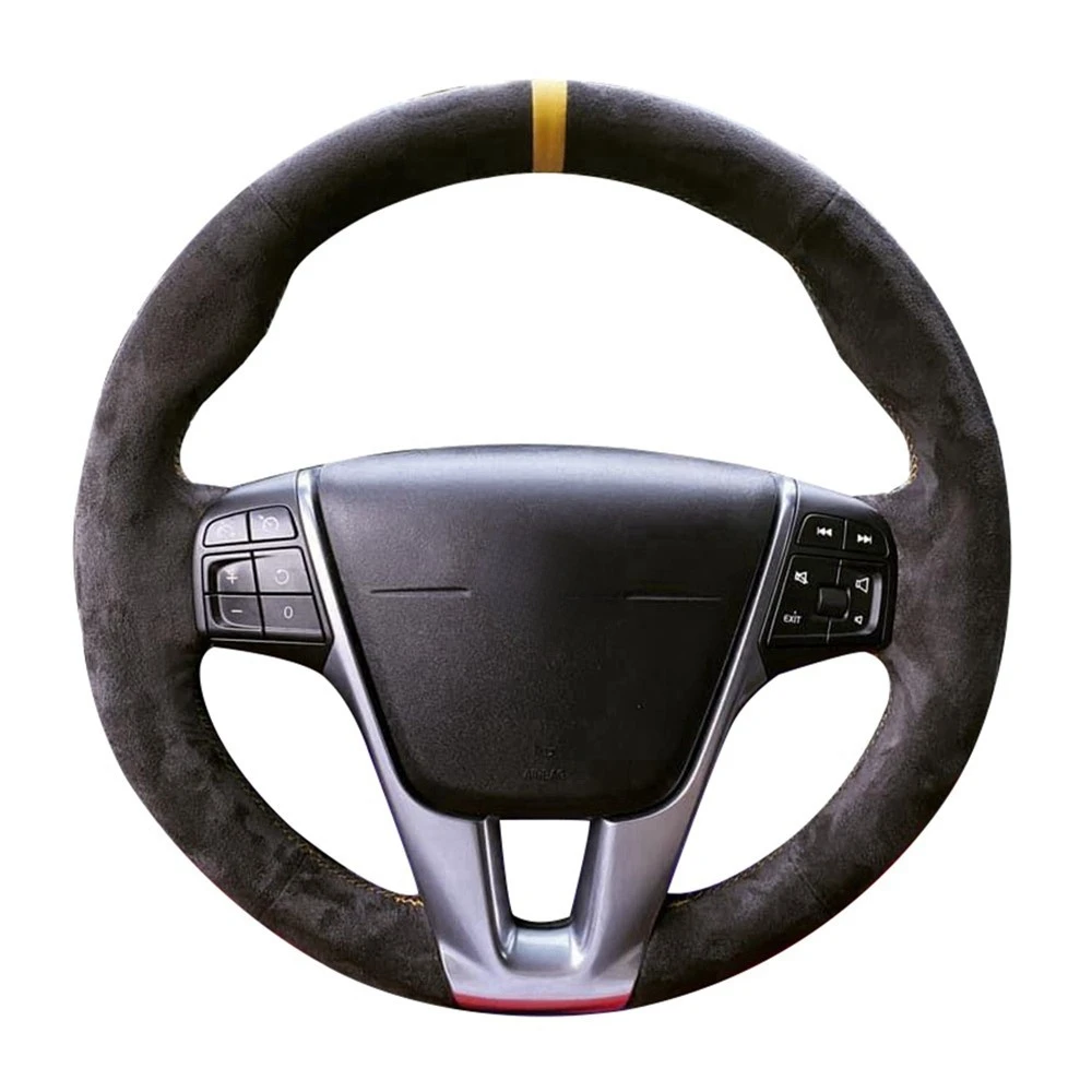 

Оплетка, Ручное шитье, противоскользящая замшевая кожа для VOLVO XC60 S60 V40 V60 S40 2011-2017, автомобильные аксессуары