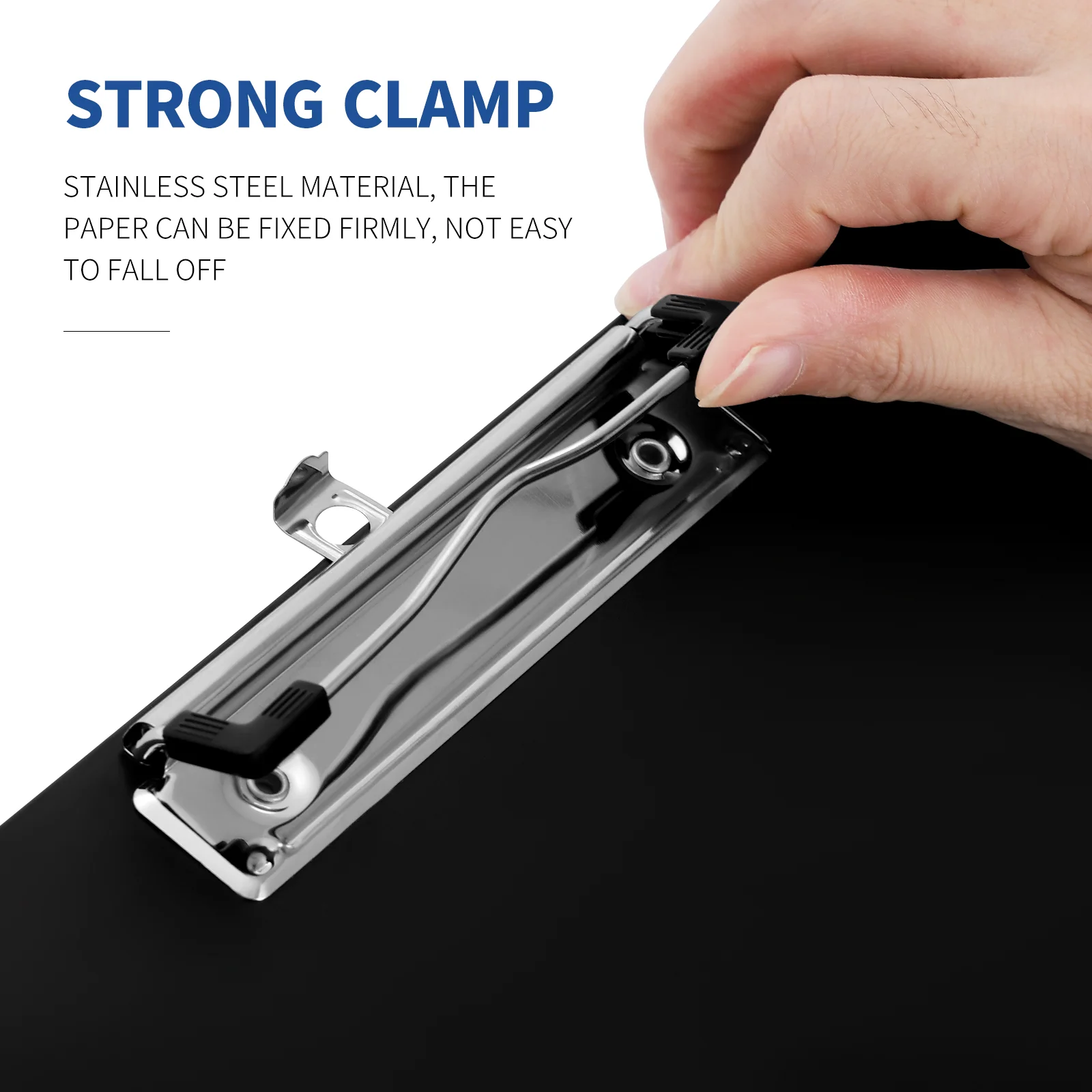 STOBOK A3 Horizontal Clipboard Drawing Paper Clip Pad Thick Plastic Writing Office File Folder (Black)