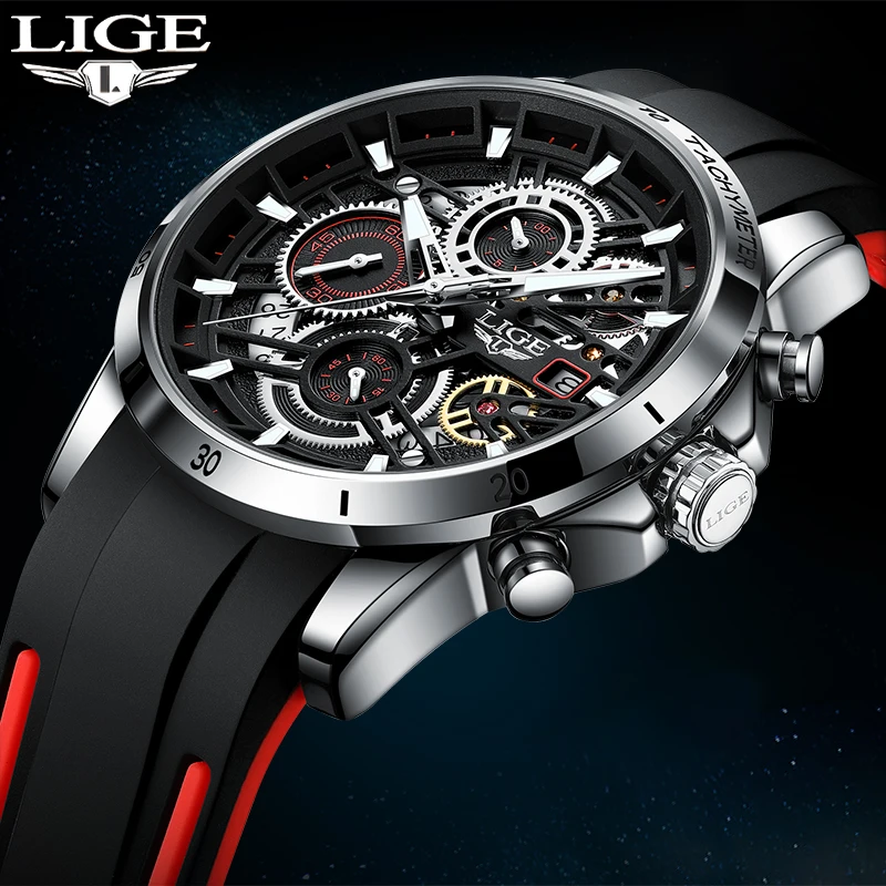 

LIGE Mens Watches Fashion Waterproof Quartz Watch For Men Top Brand Luxury Casual Sport Chronograph Wristwatch Relógio Masculino