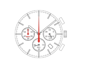 TMI VK63 movement japan movement Ligne Quartz Movement Three Hands with 3Eyes ＆Date Small Chronograph Second Minute,24Hour VK63A