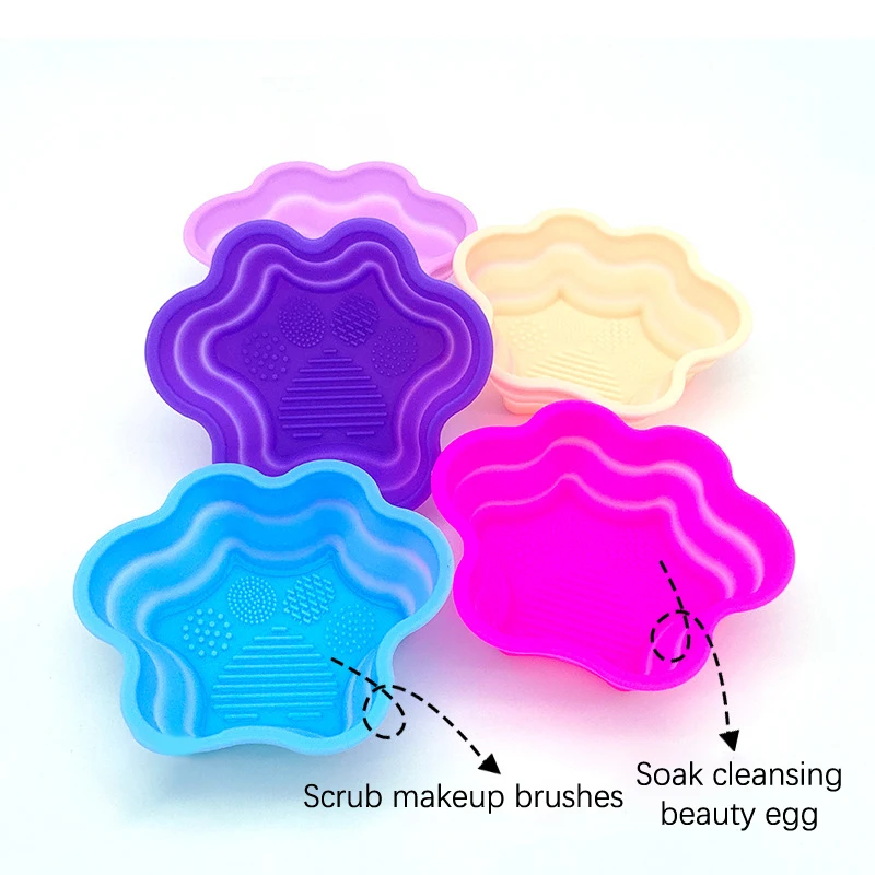 Силиконовая щетка для макияжа складной мягкий коврик чистки лица с чашей мытья