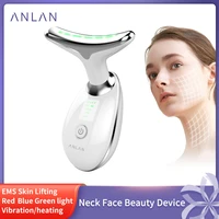 anlan neck beauty device 3colors led photon therapy face neck skin tighten reduce double chin anti wrinkle remove skin care tool