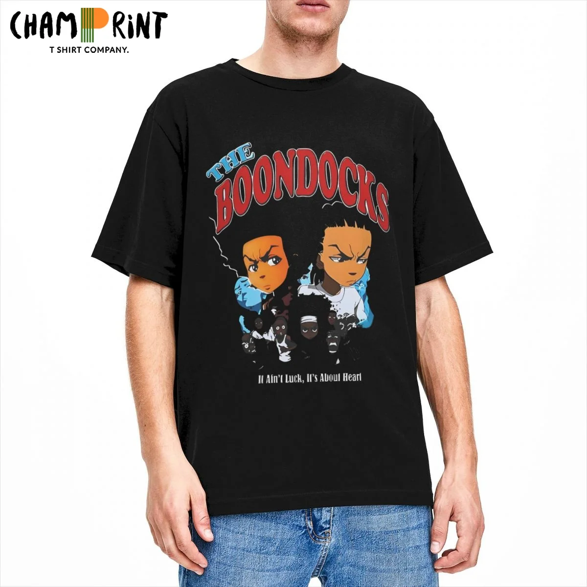 Футболки The Boondocks Bang для мужчин футболка из 100% хлопка с круглым воротником