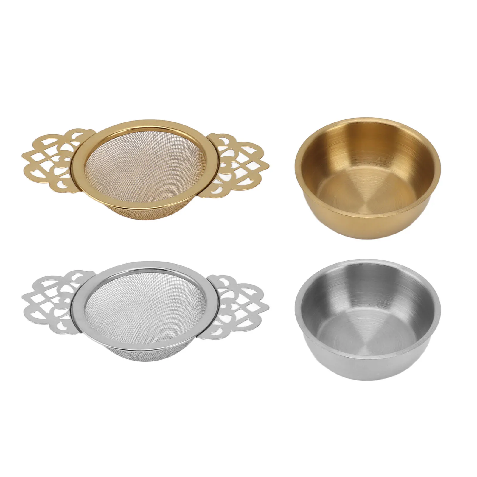 

Ситечки для чая из нержавеющей стали с капельницей и двойными ручками