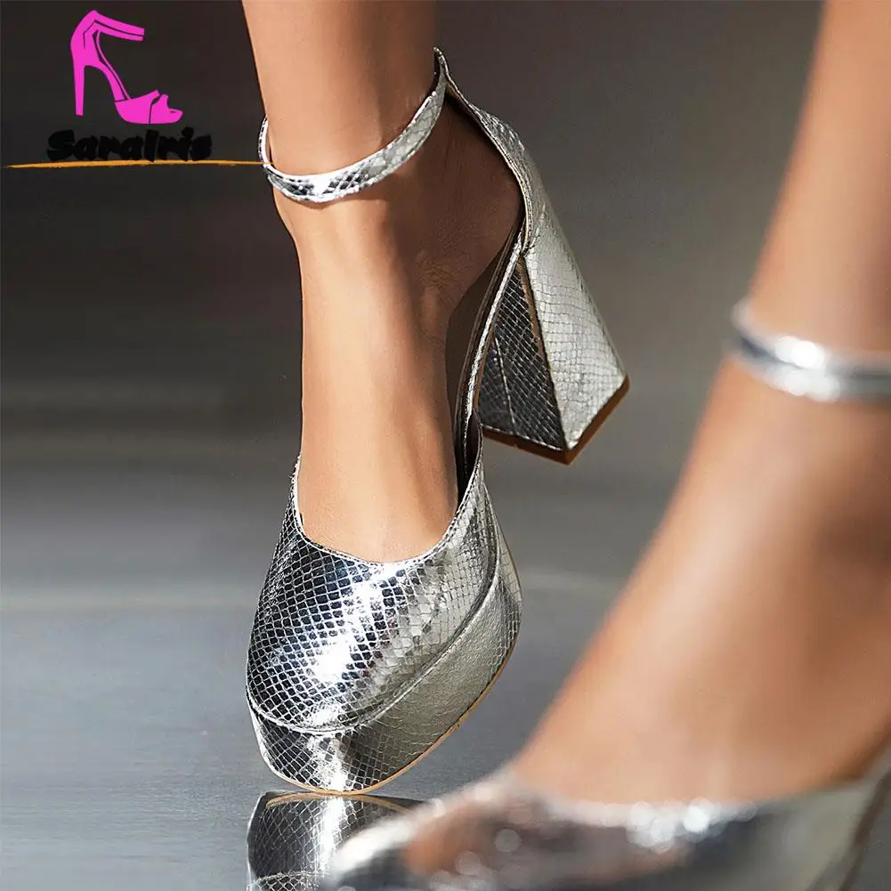 Spring Summer 2023 New Fashion Mary Jane Pumps Chunky High Heels Buckle Strap Pumps Comfy Walking Lady Pumps Shoes Party Banquet