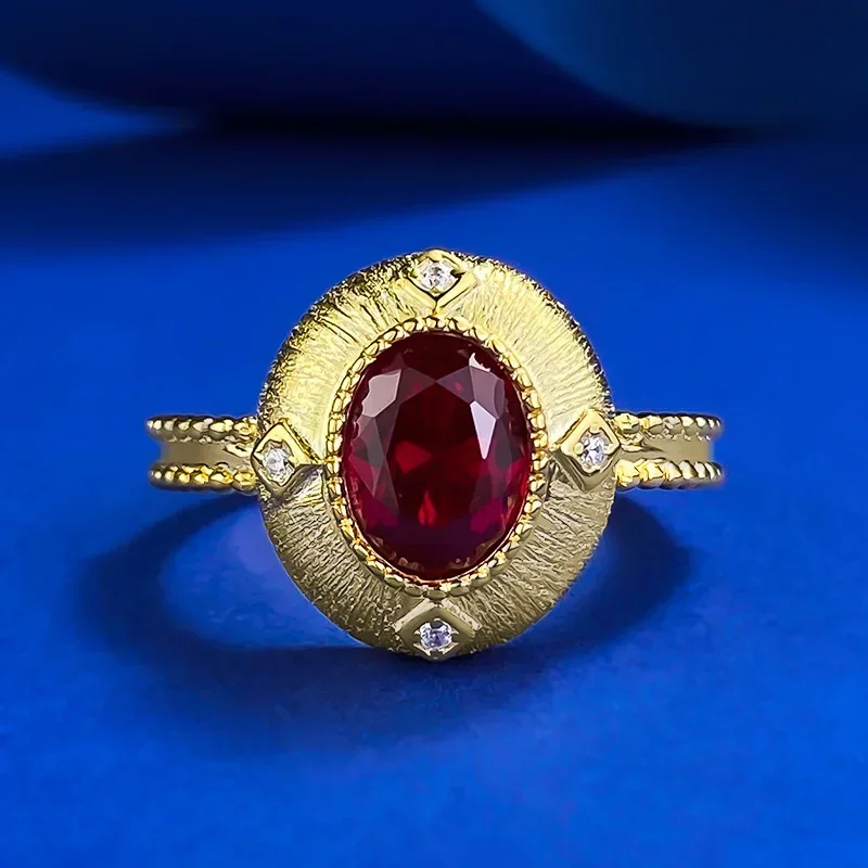 Новое серебряное кольцо S925 древнее голубиное яйцо 7*9 мм матовое голубиной