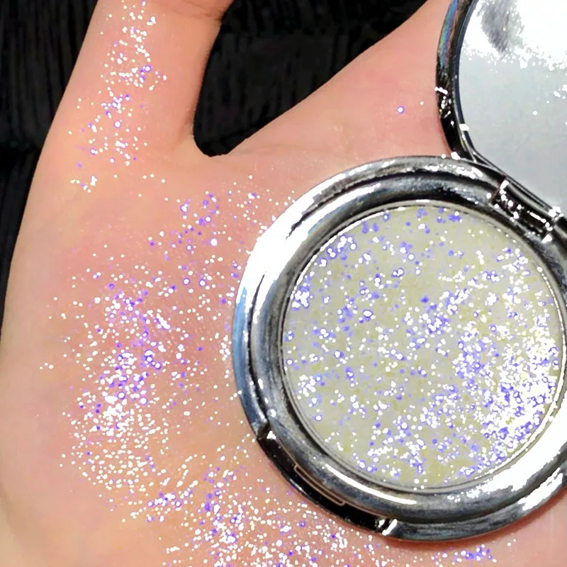 

Monochrome Eyeshadow Ultra-Shiny Blue-Purple Polarized Pearlescent High-Gloss Cream Shimmer Glitter Bright Highlighter Bronzer