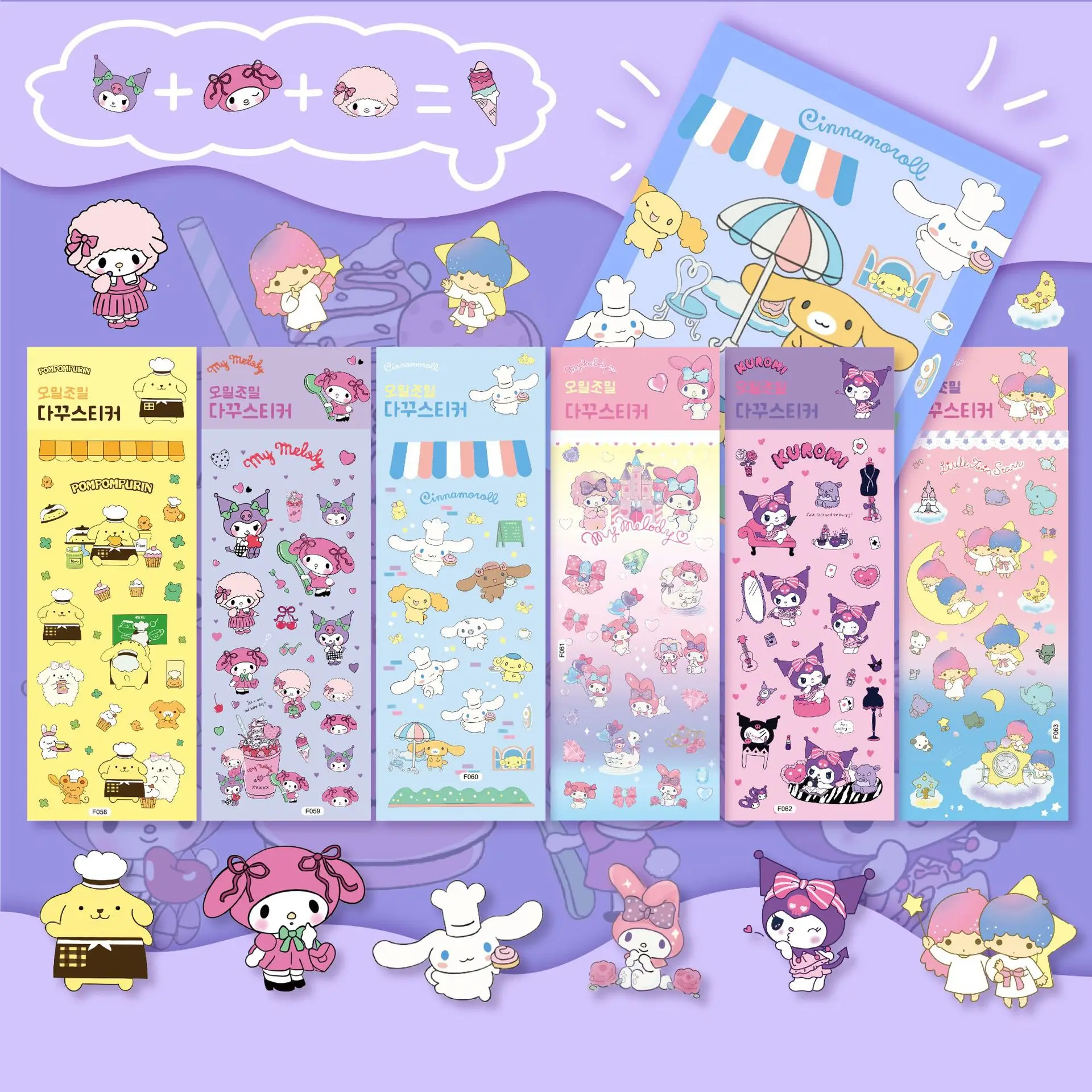 

Sanrio стикеры s мультфильм милый Hello Kitty Cinnamoroll Kuromi моя мелодия стикер сделай сам украшение для детей игрушки подарок