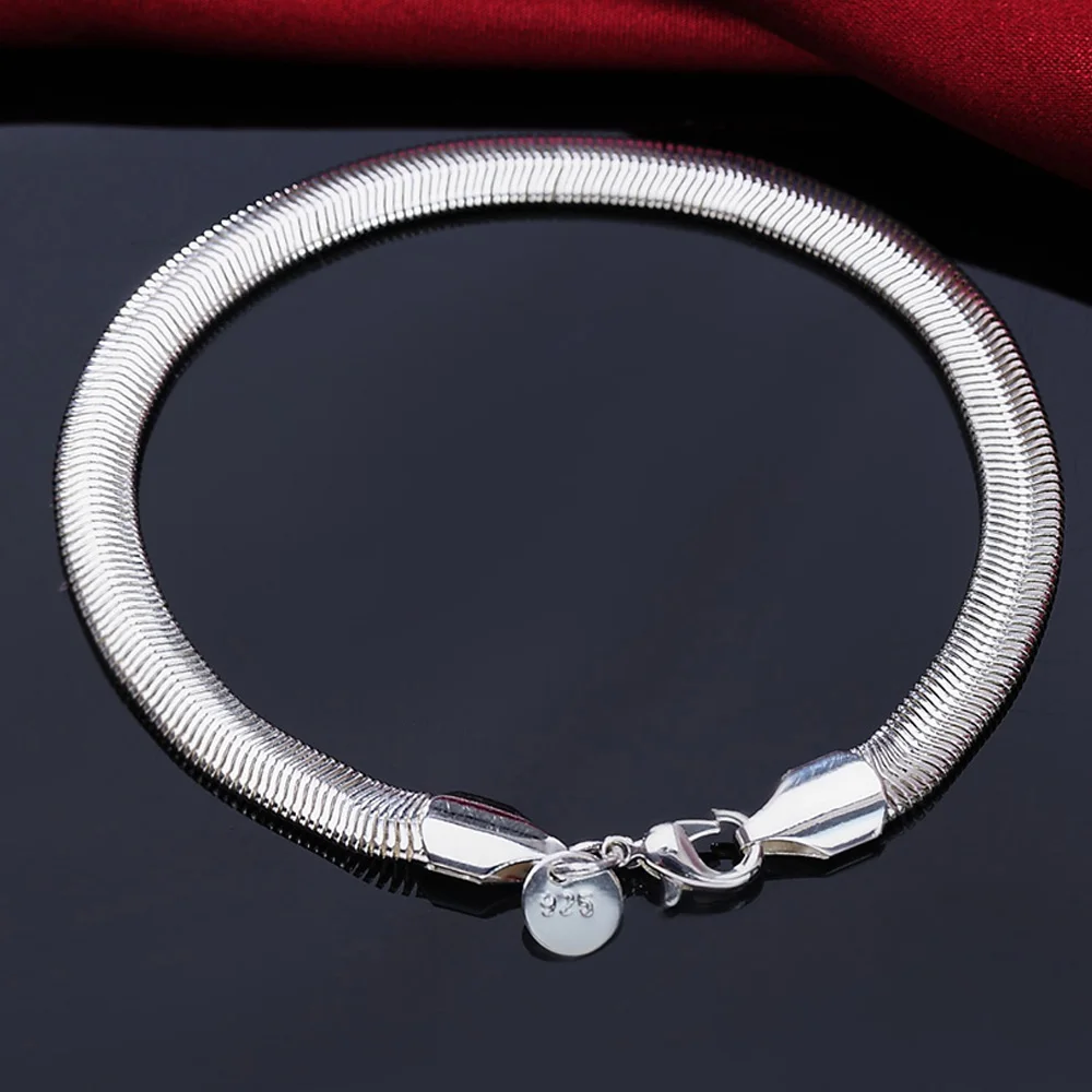 

Retro 925 Stamp Women's Jakotsu Snake 0.6cm Chain Man Bracelet Fine Wedding Party Fashion Jewelry 2021 Gift Ladies