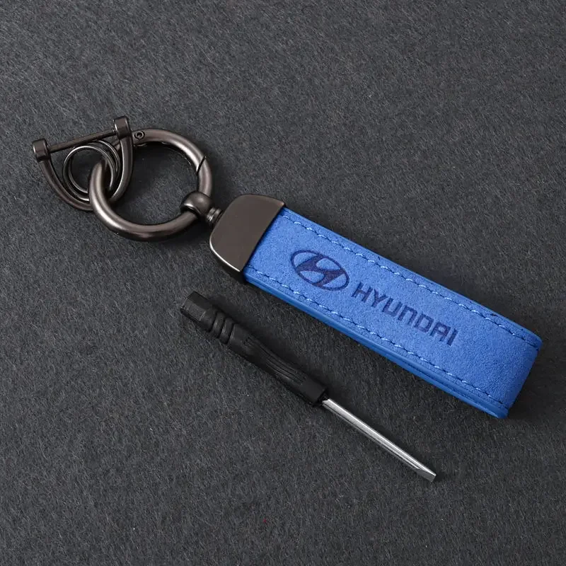

Замшевый брелок-подвеска с логотипом автомобиля, брелоки, подарочный держатель для Hyundai ACCENT CELESTA GETZ I20 I40 IX20 Ix35 MISTRA SANTAFE