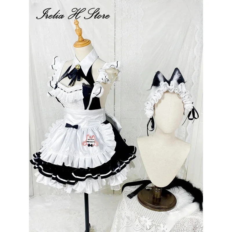Irelia H Store Аниме Косплей частный Костюм частная горничная черное белое платье