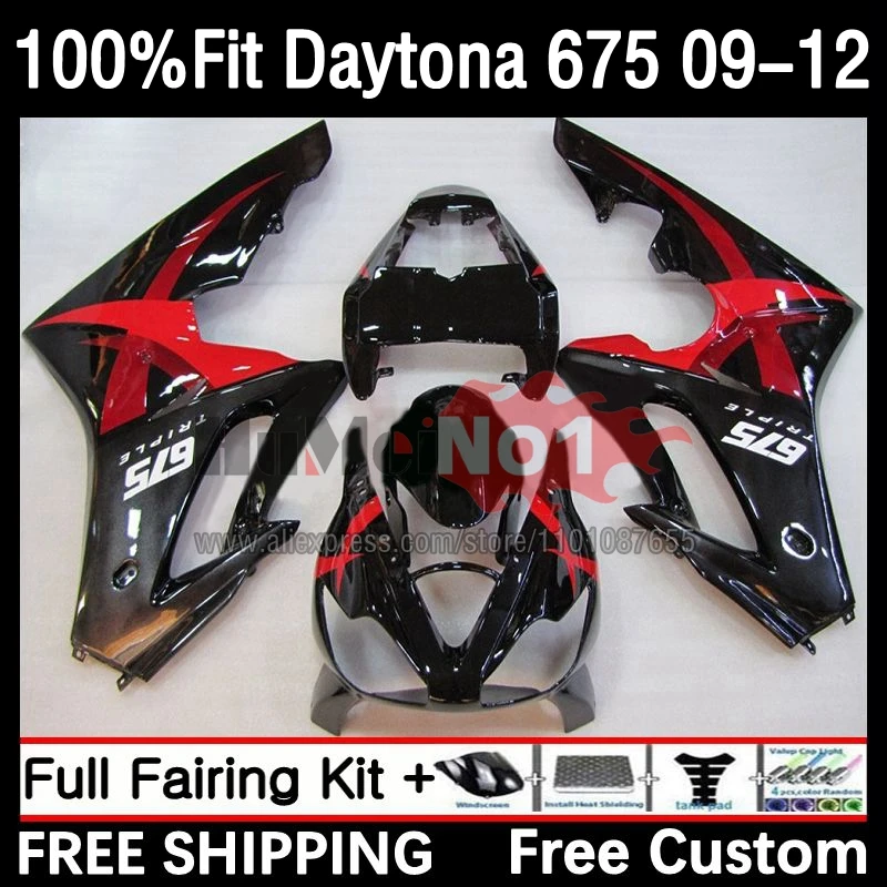 

Injection Mold Fairing For Daytona 675 09 10 11 12 46No.50 Daytona675 Daytona 675 2009 2010 2011 2012 OEM Body Kit black flames