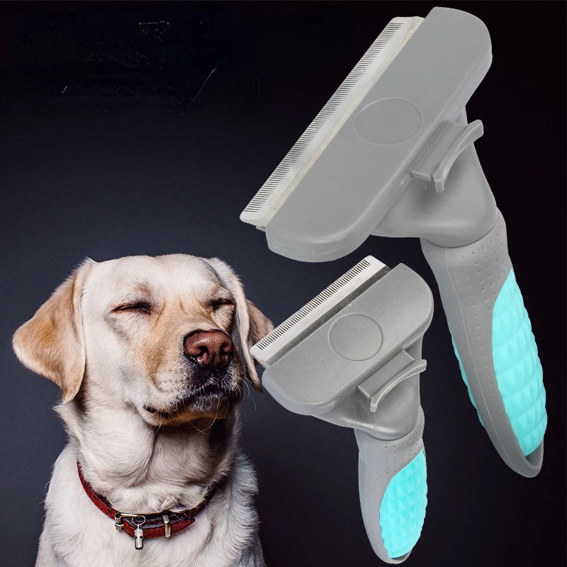 

Щетка для собак, профессиональная самоочищающаяся Расческа с удобной ручкой, для длинных и коротких шерсти, эффективный инструмент для вычесывания питомцев