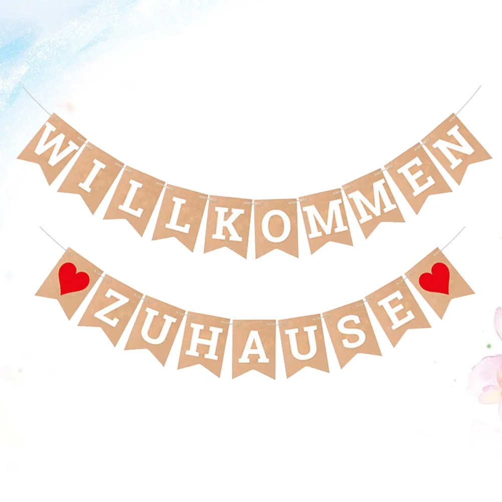 

Banner Party Family Gathering Welcome Home Burlapdecor Reunion Bunting Signpaper Supplies Wedding Pennant Rustic Vintage