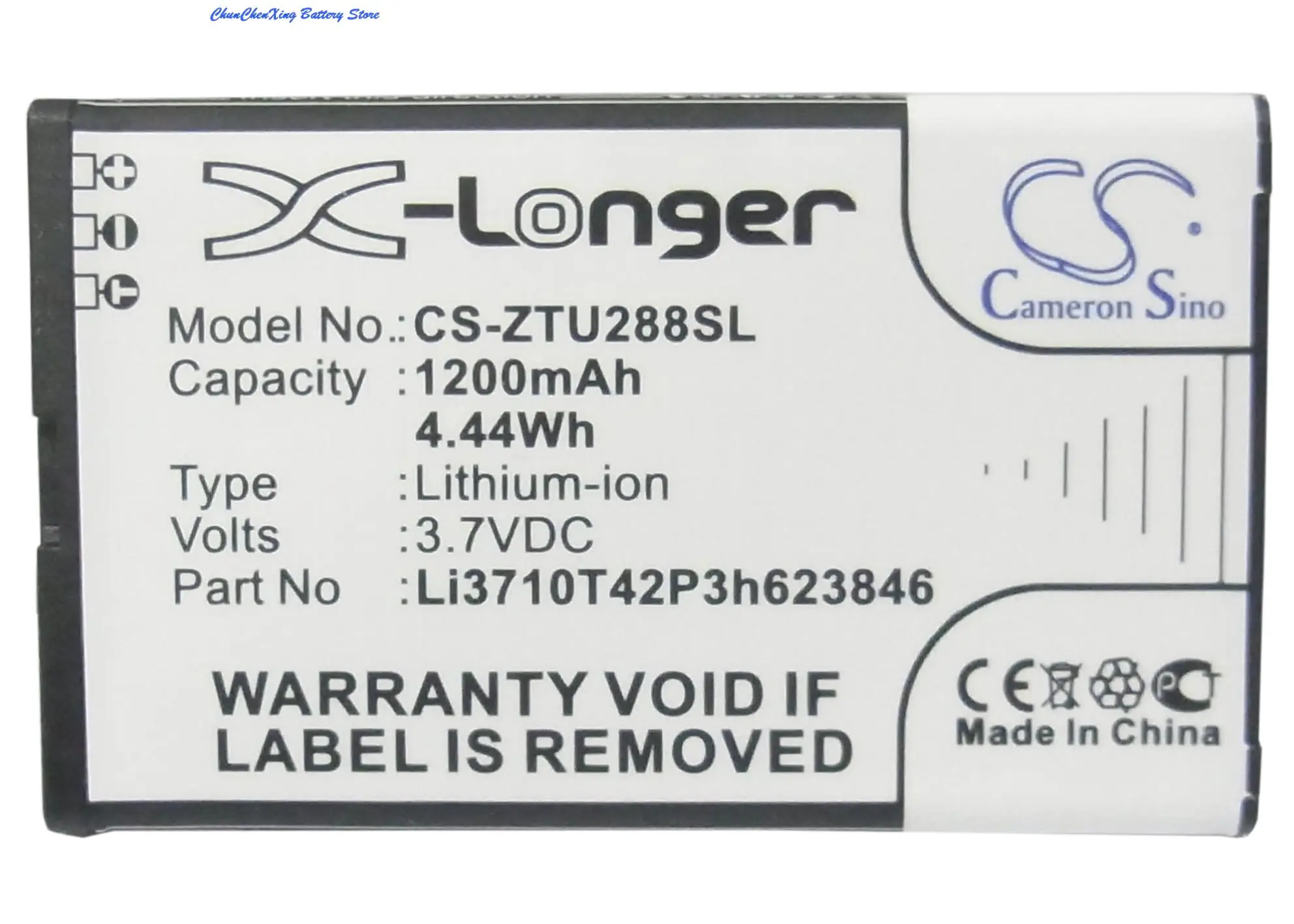 

Cameron Sino 1200 мАч аккумулятор Li3710T42P3h623846 для ZTE U288