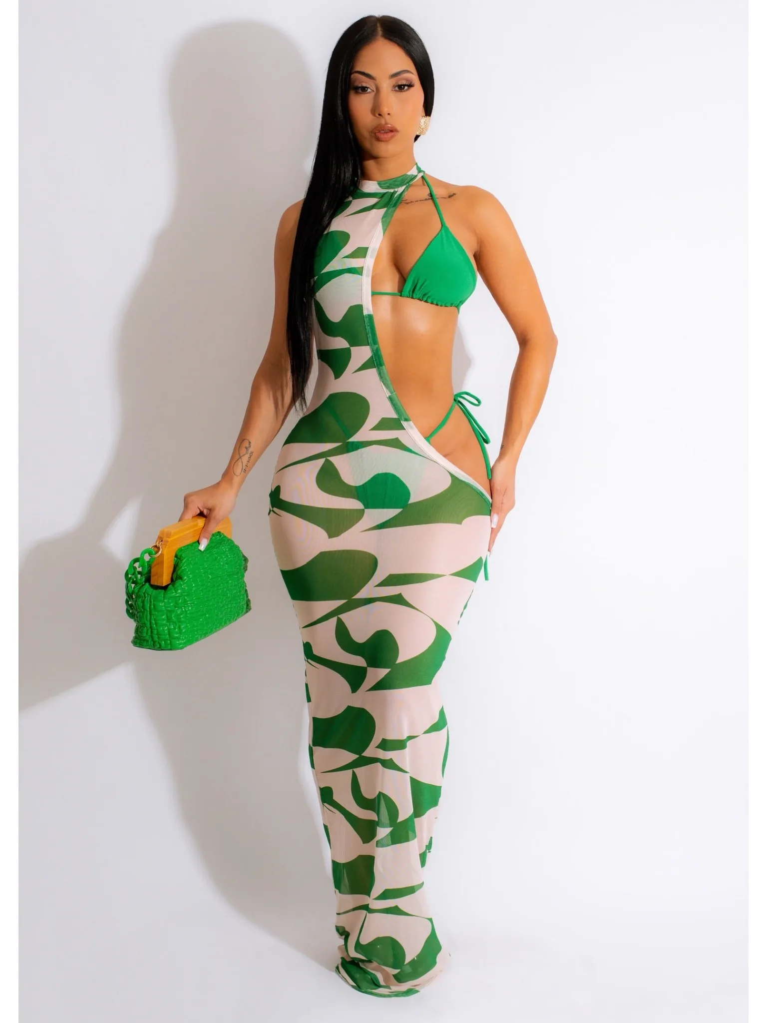 

Летние платья для женщин 2023 сексуальное и модное платье для ночного клуба супер эластичное Сетчатое платье с принтом женское Платье Макси