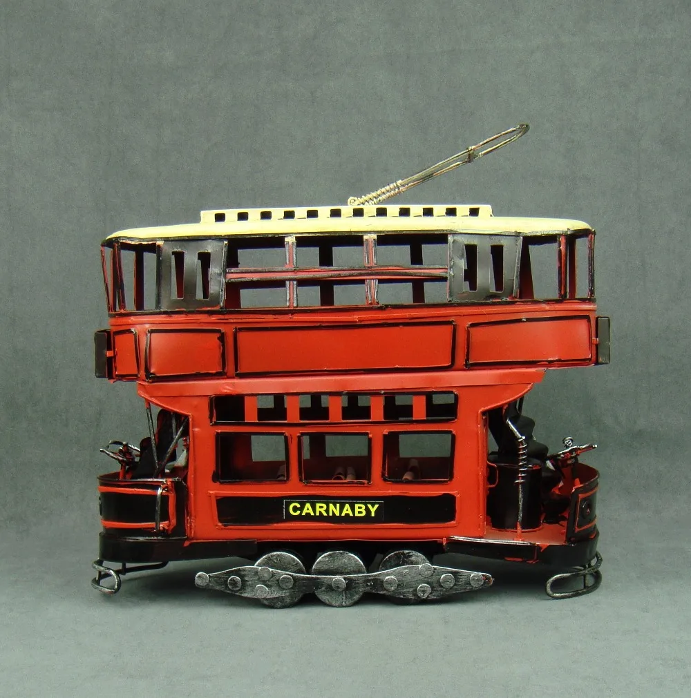 Ностальгическая двухъярусная тележка из кованого железа модель автобуса ручной