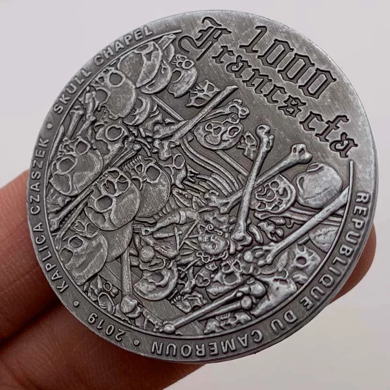 Памятная монета в ретро-стиле на Хэллоуин праздник голова черепа массовая