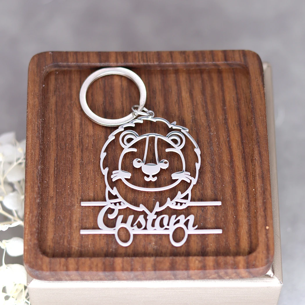 Брелок с подвеской в виде льва из нержавеющей стали на заказ для женщин брелок