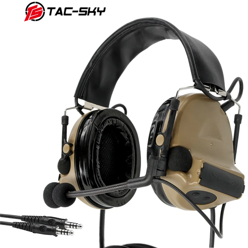 

TAC-SKY Dual Communication COMTAC II Tactical Headset Air Gun Sports Hunting Noise Cancelling Pickup Hearing Protection Headset
