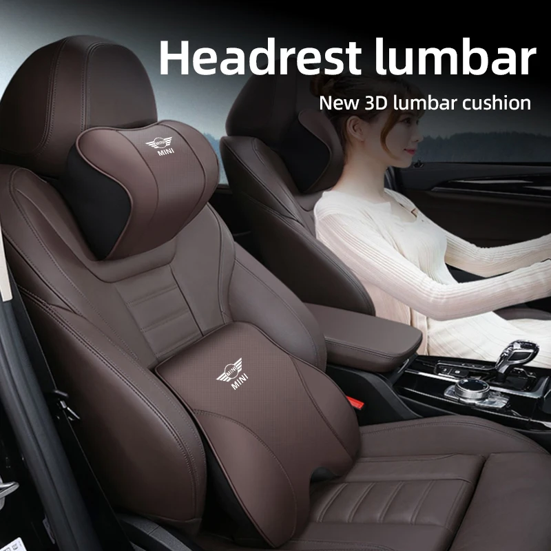 

Car Seat Headrest Neck Support Breathable Memory Foam Lumbar Cushion For MINI Cooper One JCW R56 Countryman Paceman Clubman R58