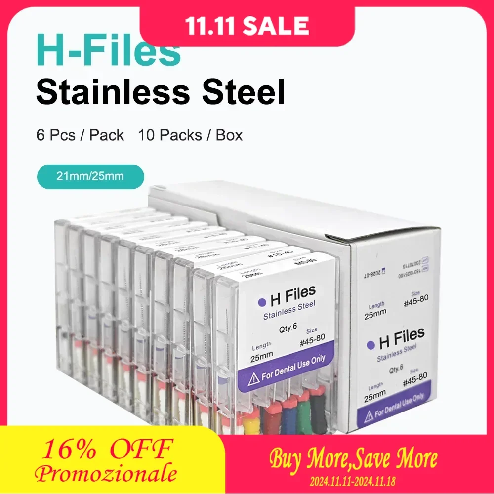 10 коробок/упак. стоматологические ручные напильники H 21 см 25 мм эндодонтические
