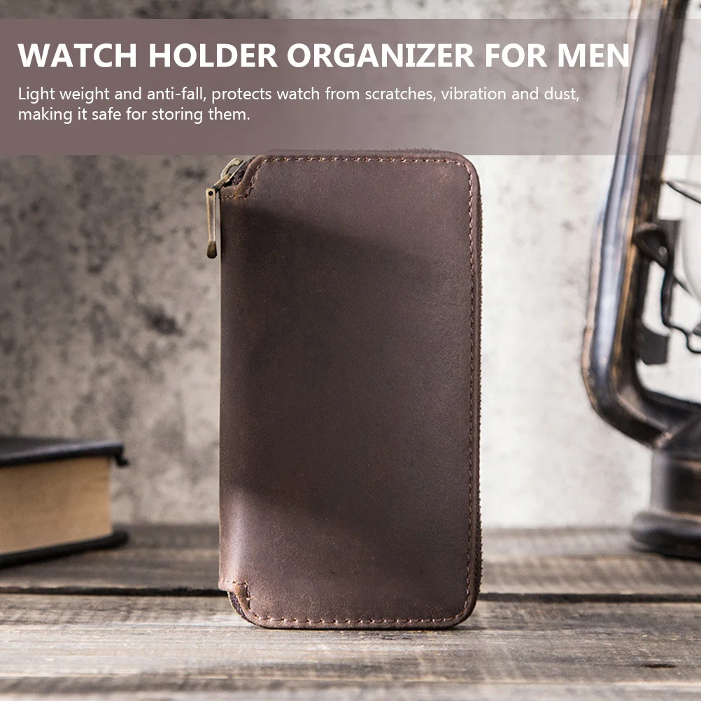 Set 4 Watch Bag Storage Box Men Smartwatches Holder Organizer Vintage Travel Intelligent Case