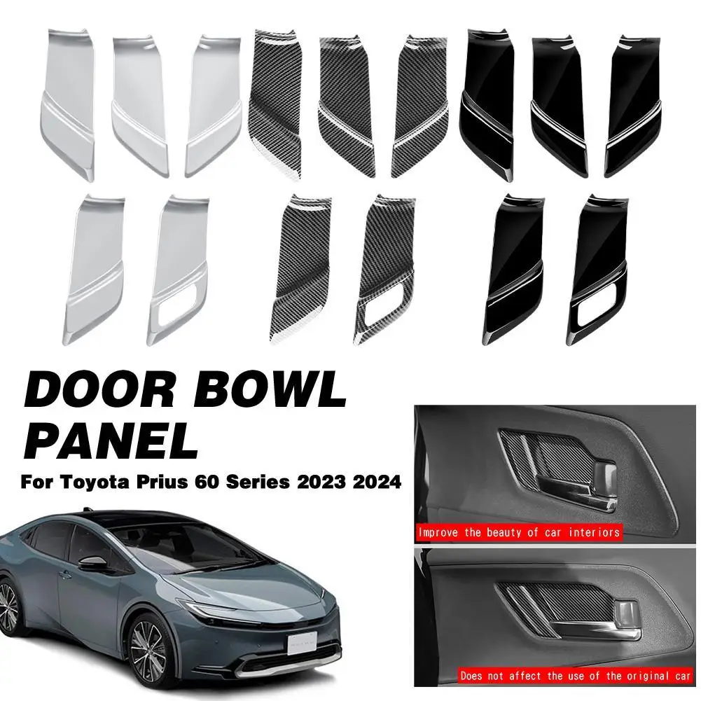 

For Toyota Prius 60 Series 2023 2024 Inner Door Bowl Panel Inside Handle Protector Cover Interior Mouldings Auto Style Sticker