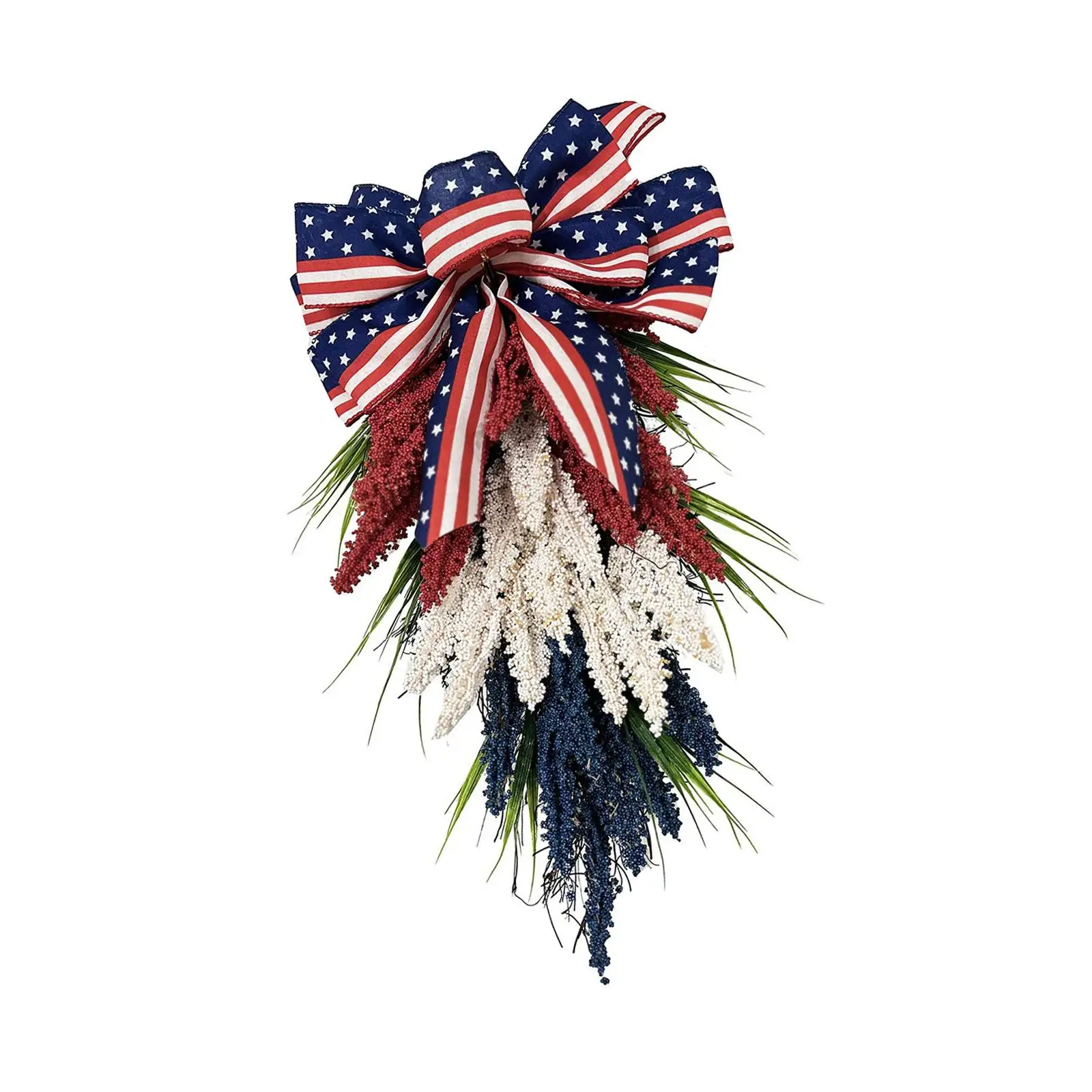 

Independence Day Wreath Veterans Day American Flag Floral Wreath Patriotic Door Wreath for Festival Wall Porch Party Outside