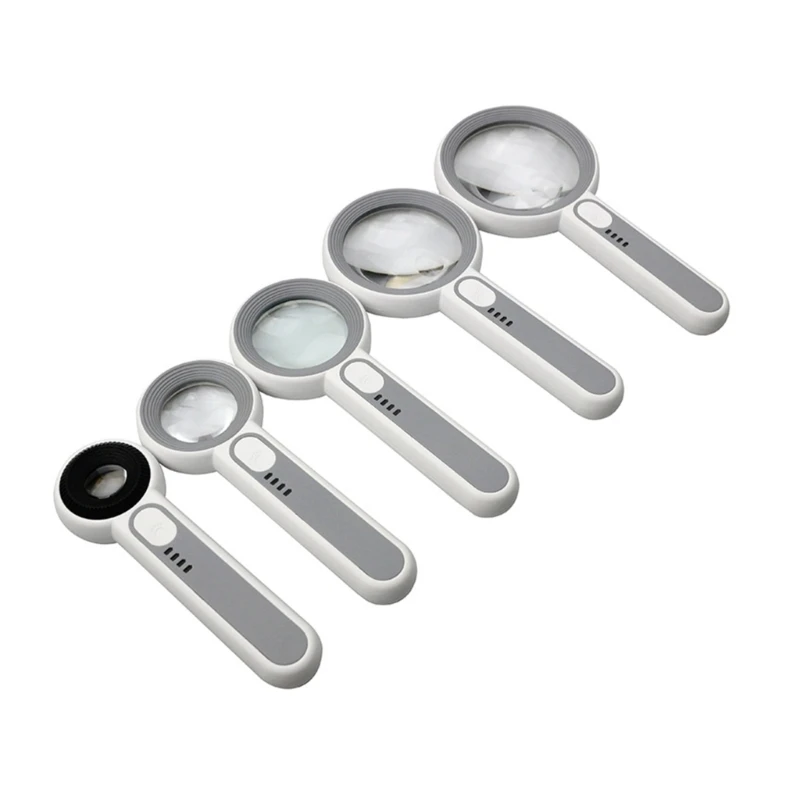 

Rechargeable Handheld Magnifier 3 Lighting Modes Illuminated Magnifying Glass R7UA