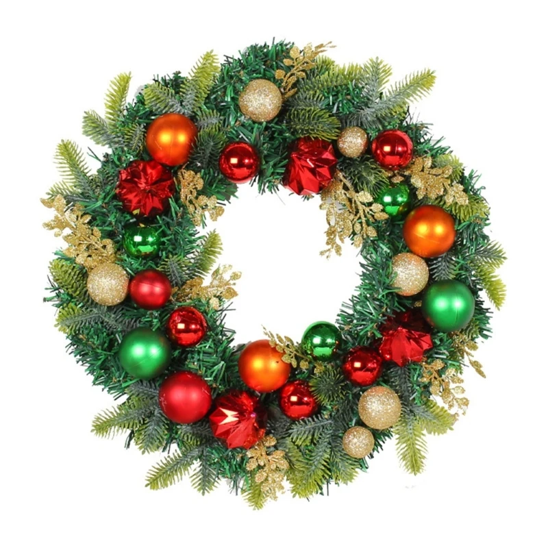 

Christmas Wreath Ring Ball Baubles Christmas Door Wreaths For Front Door Christmas Garland Pine Needle