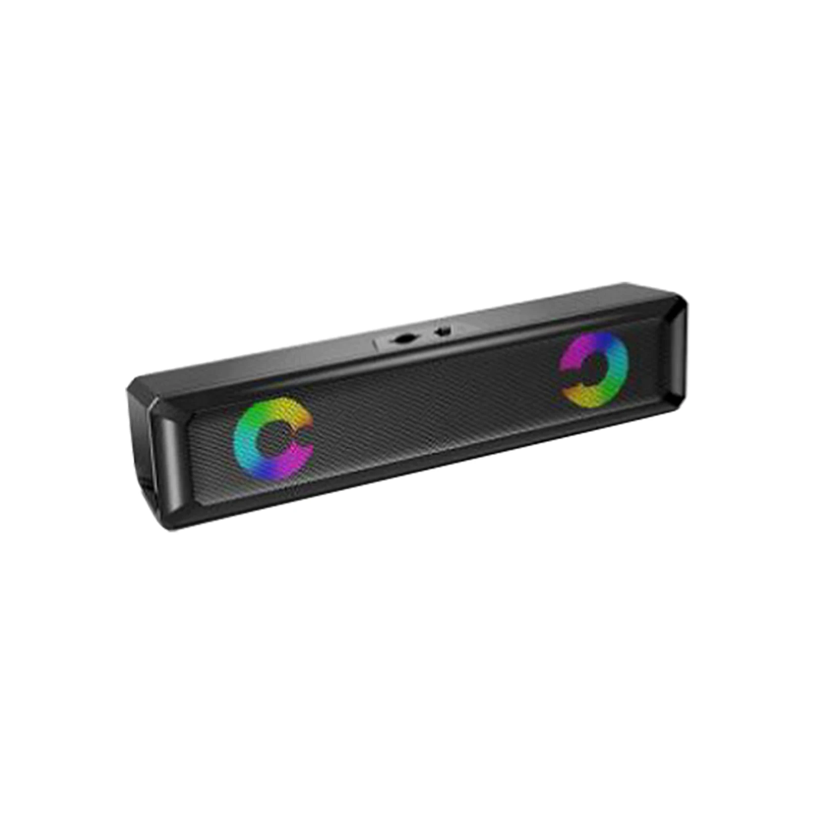 Strip Speaker Modern Mini Soundbar Laptop Tablet Square ABS Two-Channel Stereo HD Sound LED Changing Light Multimedia Player