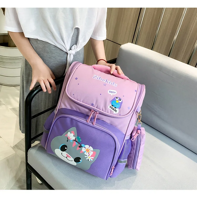 Girl Boy Students Astronaut Cartoon Space Schoolbags New Children Fashion British Style Backpacks with Pen Bag for Grade 1-3 Hot
