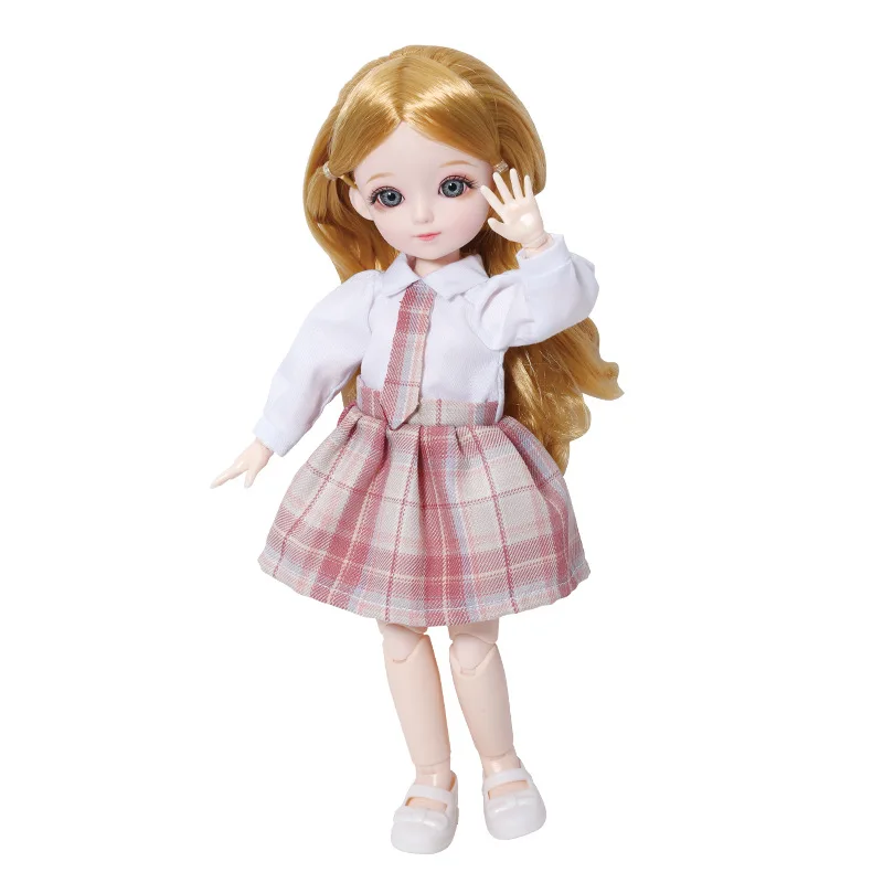 

1/6 & 28 Cm Bjd Doll 23 Joints School Uniform Change Dress Up Princess Doll Ornaments Children's Gift Girls Play House Diy Toys
