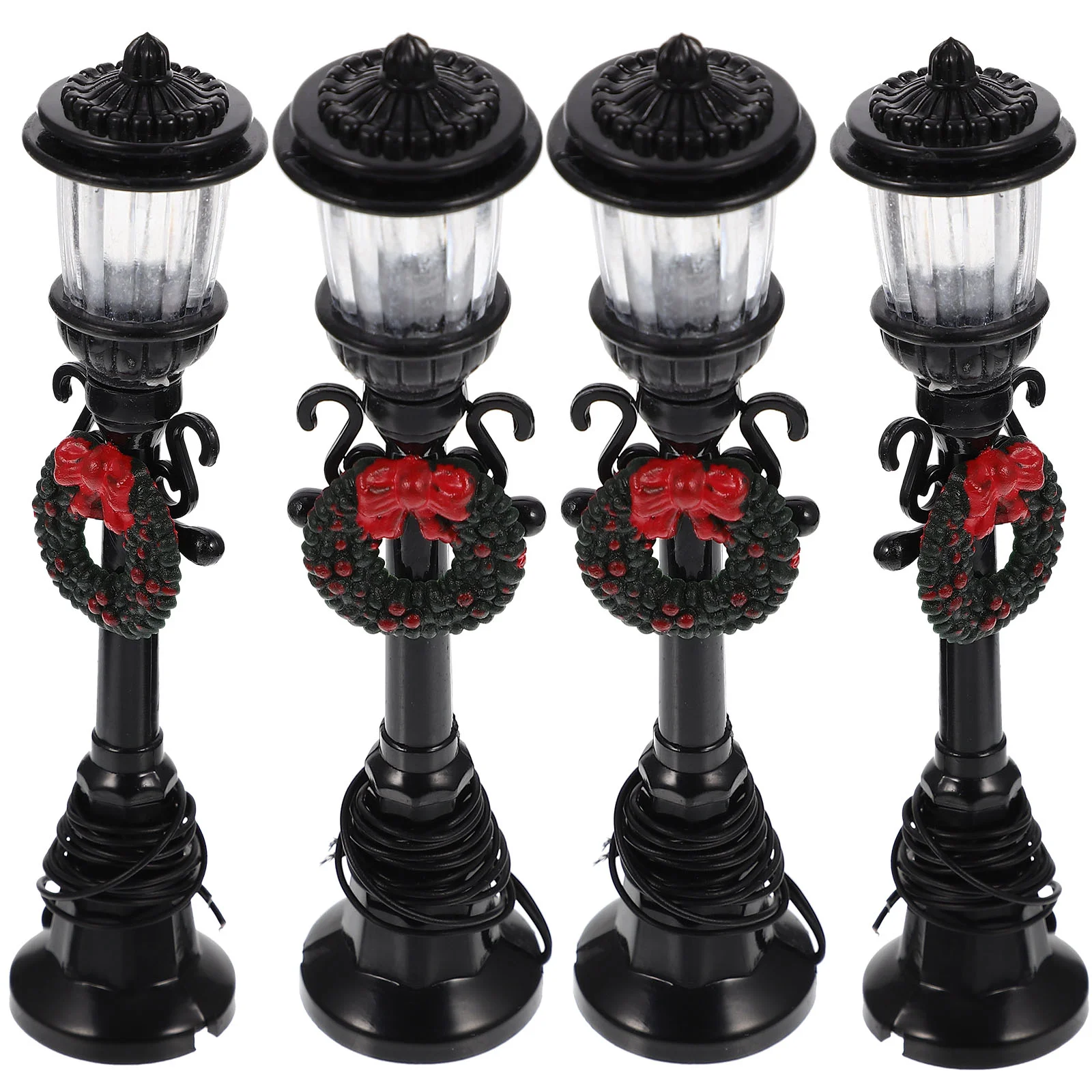 

4pcs Decorative Miniature House Accessories House Street Lamp Decor Landscape Decor