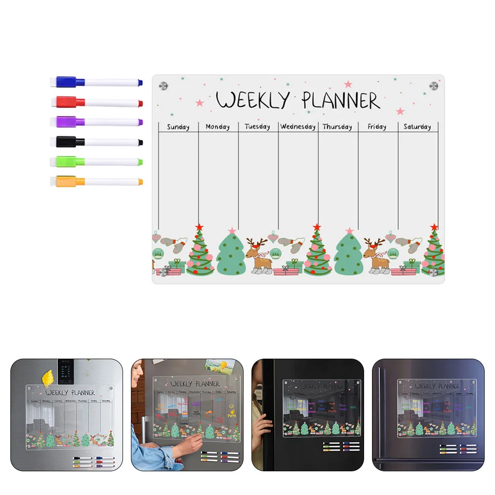 

Refrigerator Daily Schedule Board Magnetic Walls Writing Planning Kitchen Weekly Fridge Acrylic White Dry Erase Clear Planner