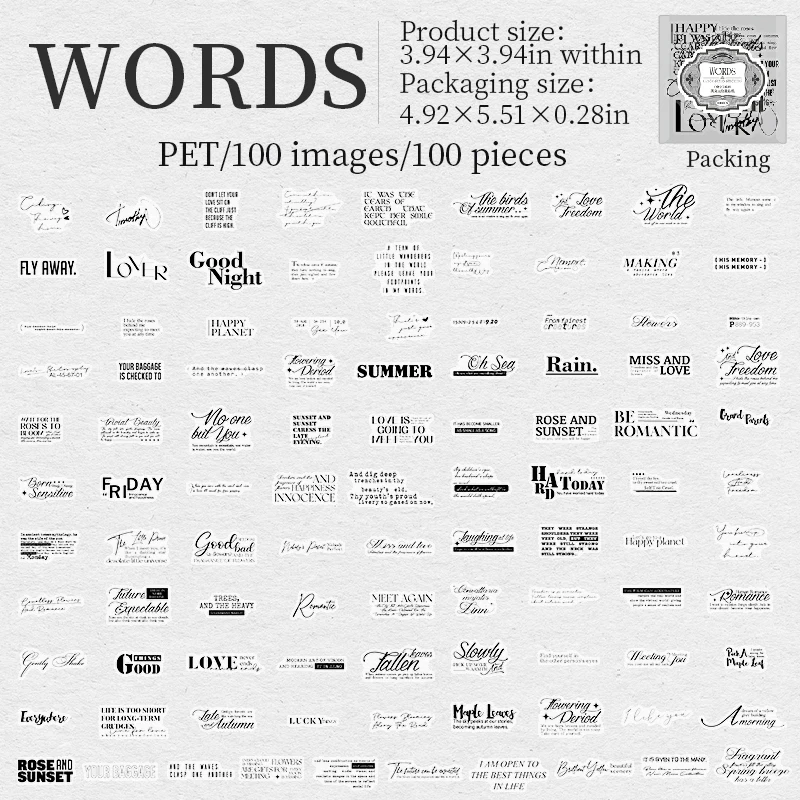 

Журнал GO 100 шт., черно-белые наклейки с фразами, водонепроницаемые наклейки с вдохновением и словами для планировщика, скрапбукинга, карты «сделай сам»