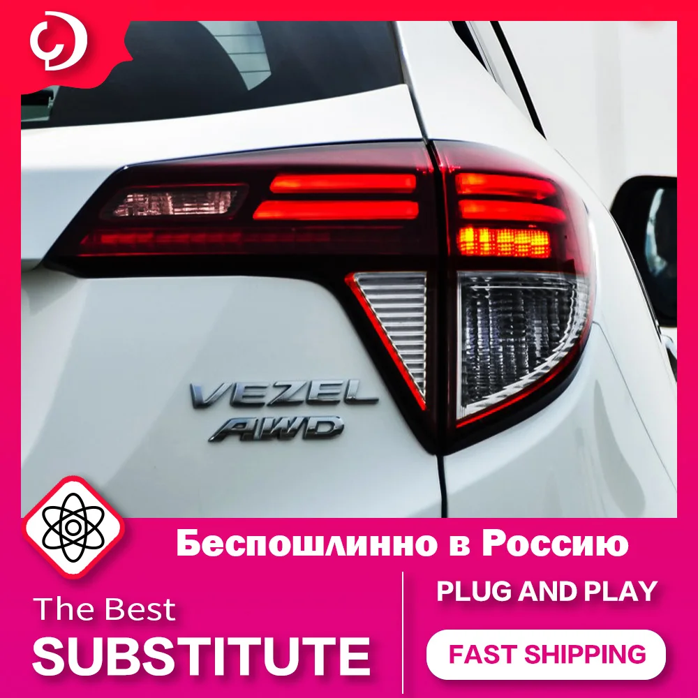 

AKD Car Styling Taillights for Honda HRV Vezel 2014-2019 LED HR-V DRL Tail Lamp Running Turn Signal Rear Reverse Brake