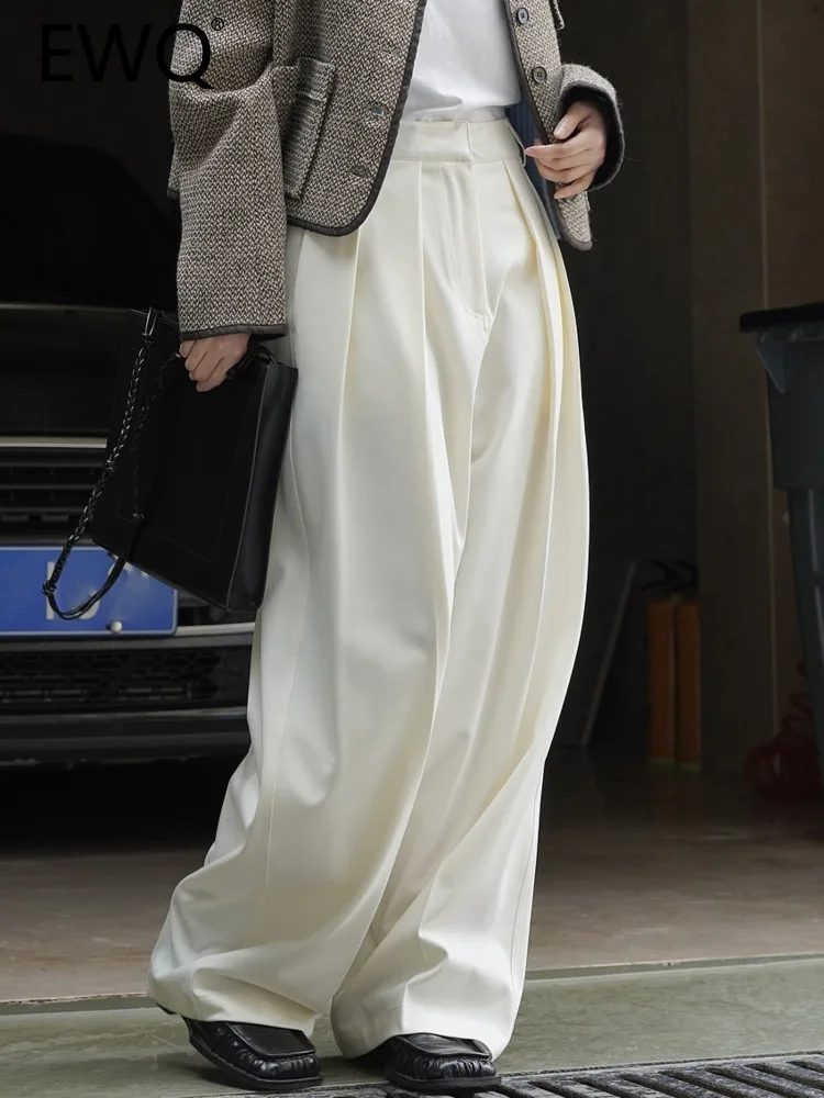 

EWQ 2023 Autumn New Streetwear Loose Pants For Women Solid High Waist Straight Wide Leg Trousers Fashion Female Clothing 26D1384