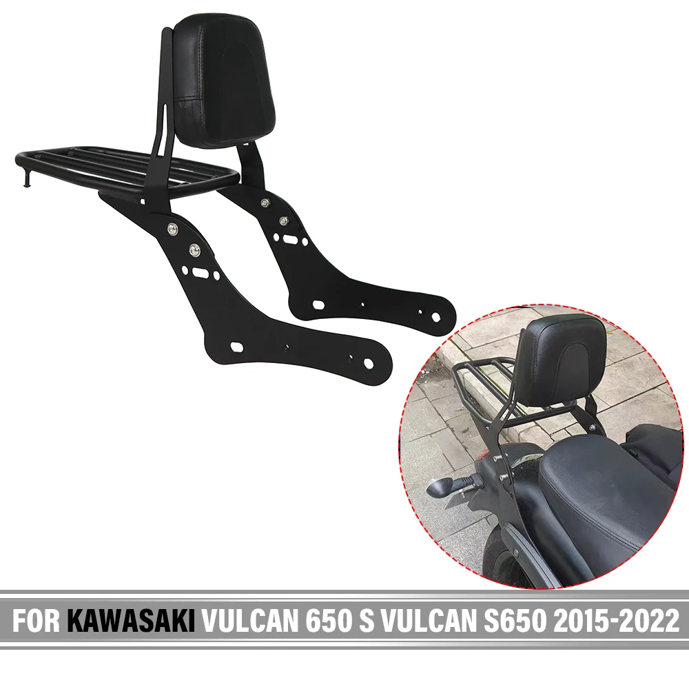 

Motorcycle Luggage Rack Passenger Seat Sissy Bar Detachable Backrest For Kawasaki Vulcan 650 S EN650 VN650 S650 EN650 2015-2022