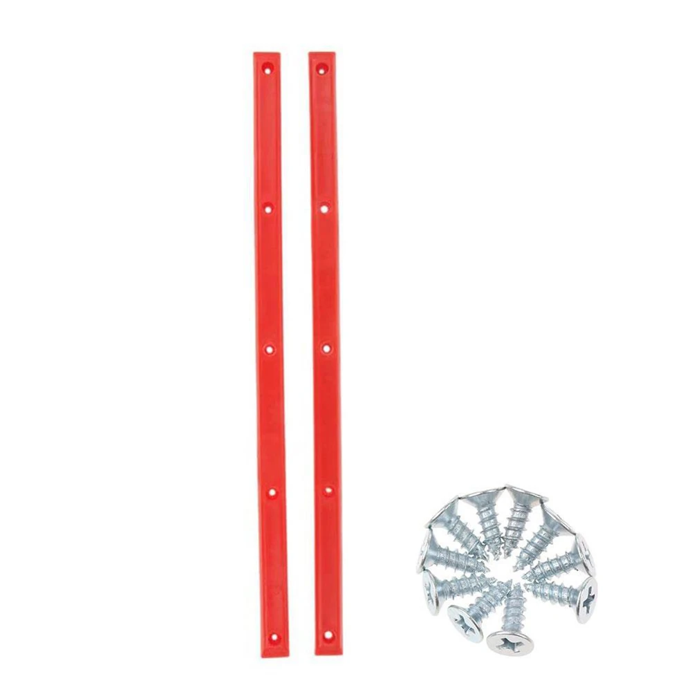 

2pcs Longboard Skateboard Rails With 10 Mounting Screws Outdoor Sports Part Four-wheel Skateboard Rib Plastic Protection Strip