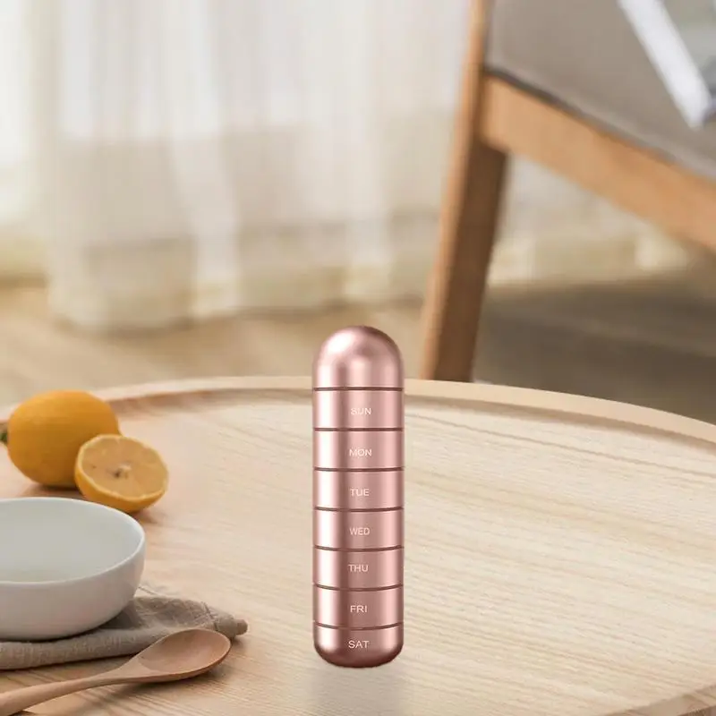 

Dropshipping Aluminum Pill Box Outdoor Sealed Waterproof Pill Case Compartment Pill Organizer for Pills Fish Oil and Supplements