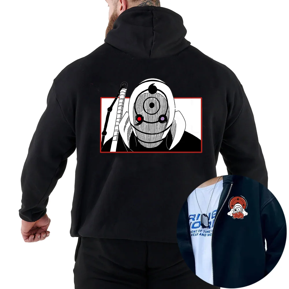 Толстовки с принтом аниме Uchiha Obito повседневные толстовки для пар студентов