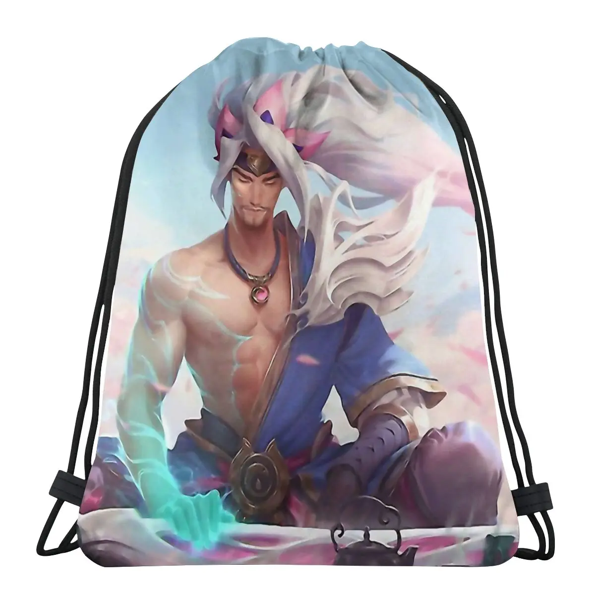 

Yasuo The Unforgiven League Of Legends LOL Game Portable Sports Drawstring Bags Riding Gym Shoes Storage Backpacks