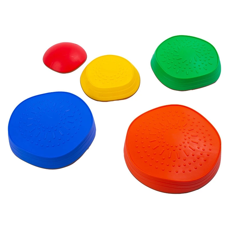 

5 PCS Rainbow Crossing River Stepping Stones Kids Portable Stackable Wave Blocks for Balance Coordination Toys