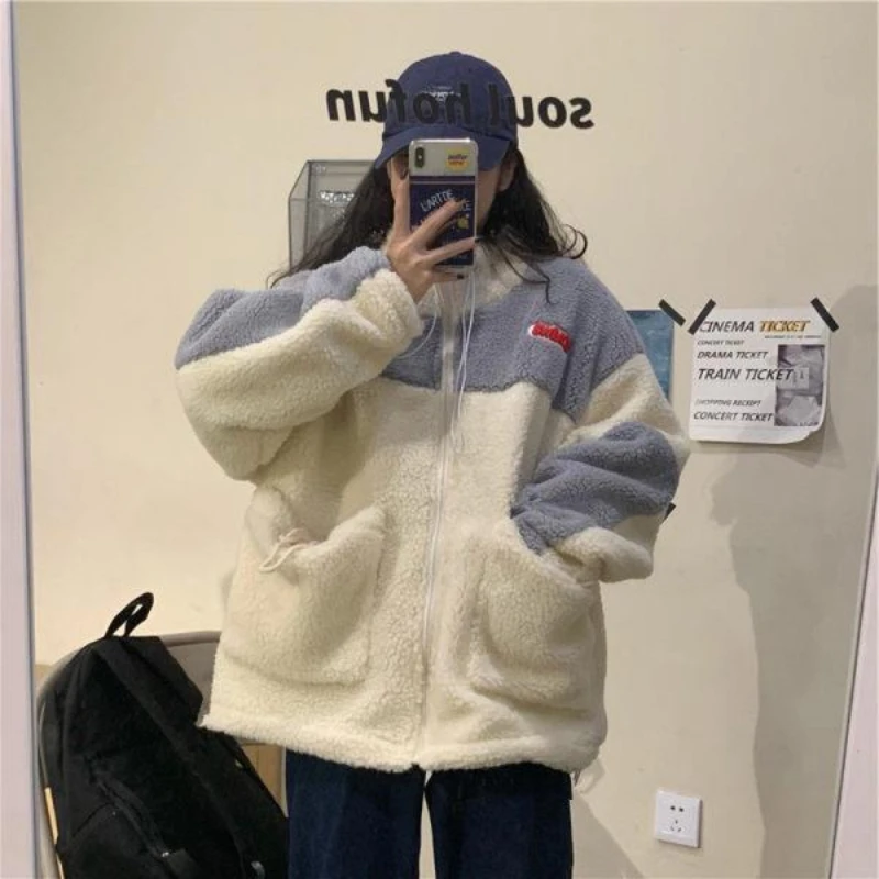 Женское повседневное пальто из имитации овечьей шерсти