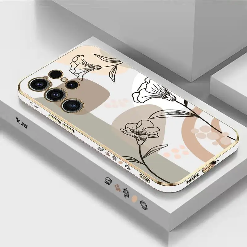 

Beautiful Art Luxury Plating Phone Case For Samsung Galaxy S23 S22 S21 S20 Ultra S10 S9 S8 Plus Note 20 ultra 10 Plus Cover